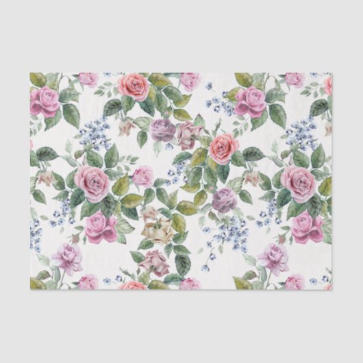 trendy, Rosen, Muster, Shabby Chic, elegant, Seidenpapier (Vorderseite)