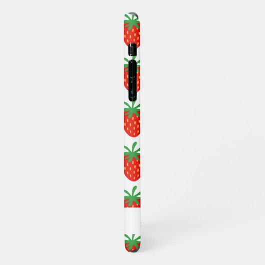 Trendy Rot Erdbeere drucken Custom Zazzle Basic iPhone Hülle (Linke Seite)