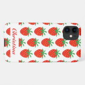Trendy Rot Erdbeere drucken Custom Zazzle Basic iPhone Hülle (Rückseite (Horizontal))