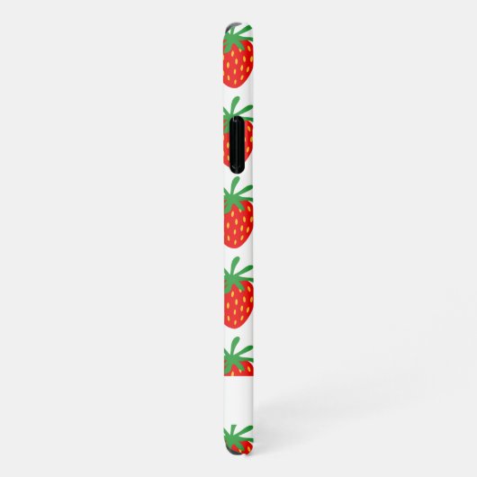 Trendy Rot Erdbeere drucken Custom Zazzle Basic iPhone Hülle (Rechte Seite)