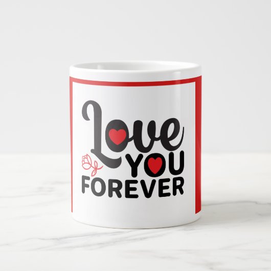 Trendy Rote Liebe Valentinstag Tasse für Kaffee. (Vorderseite)