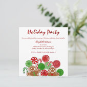 Trendy Rotweihnachtskuchen Einladung (Stehend Vorderseite)