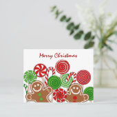 Trendy Rotweihnachtskuchen Feiertagspostkarte (Stehend Vorderseite)