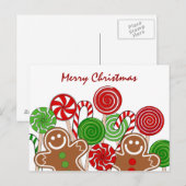 Trendy Rotweihnachtskuchen Feiertagspostkarte (Vorne/Hinten)