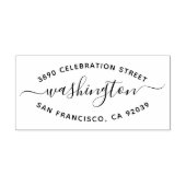 Trendy Round Typografy Family Name Rücksendeadress Gummistempel (Prägung)