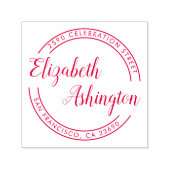 Trendy Round Typografy & Script Rücksendeadresse Permastempel (Design)