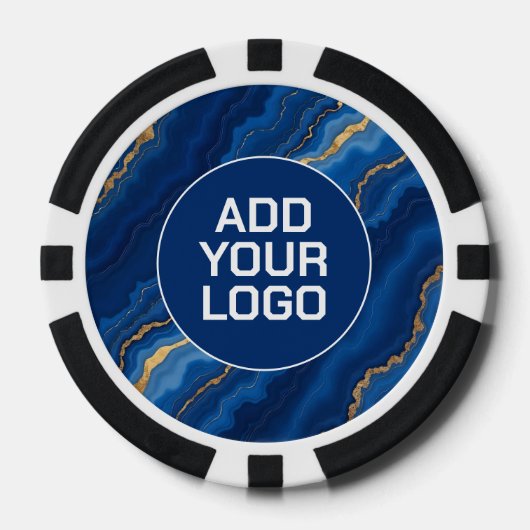 Trendy Royal Blue Gold Marble Collection Pokerchips (Vorderseite)