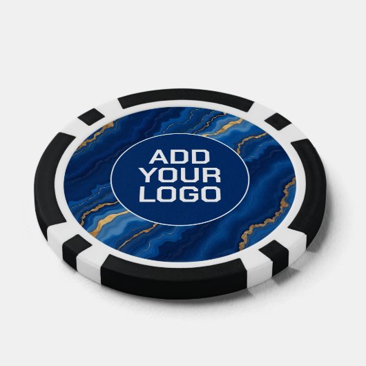 Trendy Royal Blue Gold Marble Collection Pokerchips (Einzeln)