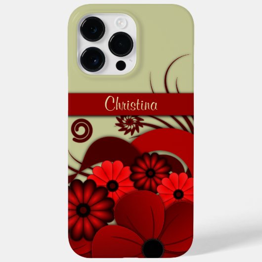 Trendy Ruby Red Floral Hibiskus Gotische Blume Case-Mate iPhone Hülle (Rückseite)