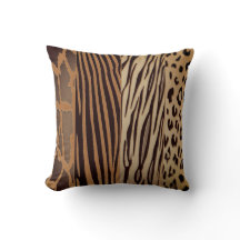 Trendy Rustic Animal Printed Zebra Stripe Pillow