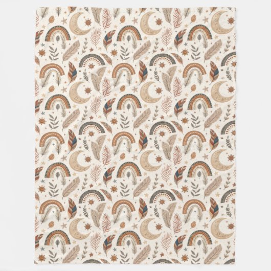Trendy Rustic Boho Rainbow Subtle Pastel Hues Fleecedecke (Vorderseite)