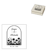 Trendy Rustic Chic Wildflowers Window Arch Wedding Gummistempel (Stempel)