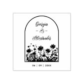 Trendy Rustic Chic Wildflowers Window Arch Wedding Gummistempel (Prägung)