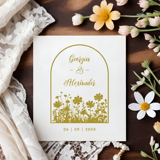 Trendy Rustic Chic Wildflowers Window Arch Wedding Gummistempel
