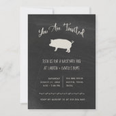 Trendy Rustic GRILLEN oder Party | Black Chalkboar Einladung (Vorderseite)