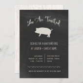 Trendy Rustic GRILLEN oder Party | Black Chalkboar Einladung (Vorne/Hinten)