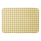 Trendy Rustic Mustard Yellow Gingham Karos Badematte (Vorderseite)