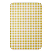 Trendy Rustic Mustard Yellow Gingham Karos Badematte (Vorderseite Vertikal)