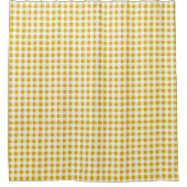 Trendy Rustic Mustard Yellow Gingham Karos Duschvorhang (Vorderseite)