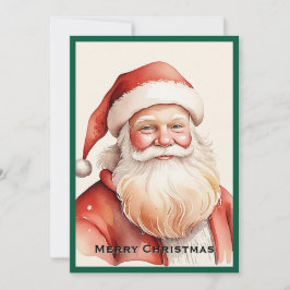 Trendy Rustic Retro Classic Santa Claus Feiertagskarte