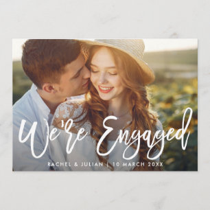 Trendy rustic script engagement party einladung