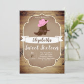 Trendy Rustic Western Cowgirl Boots Einladung (Stehend Vorderseite)