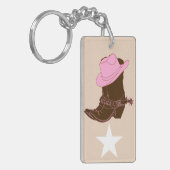 Trendy Rustic Western Cowgirl Boots Schlüsselanhänger (Vorderseite links)