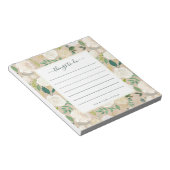 Trendy Rustic White Floral on Kraft | Maßnahmen Notizblock (angewinkelt)