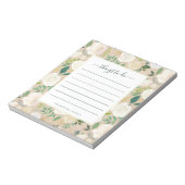 Trendy Rustic White Floral on Kraft | Maßnahmen Notizblock (Rotiert)