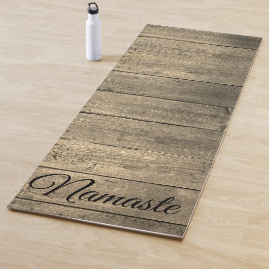 Trendy Rustic Wood Namaste Personalisiert Yogamatte (Beispiel)