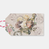 Trendy rustikale französischer Hintergrund Vintage Geschenkanhänger (Rückseite Horizontal)