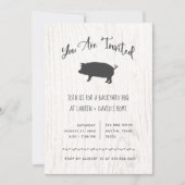 Trendy Rustikale GRILLEN oder Party| Weißholz Einladung (Vorderseite)