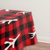 Trendy rustikale kariert-weiße Rentiere Rot Schwar Tischdecke (Beispiel)