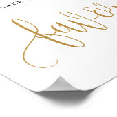 Trendy Rustikale Rosa Blütengold Gefälligkeitszeic Poster (Ecke)