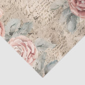 Trendy rustikale Vintage Blumen und Buchstaben Dec Seidenpapier (Ausschnitt)