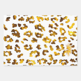 Trendy Safari Chic Gold Animal Print Geschenk Geschenkpapier Set