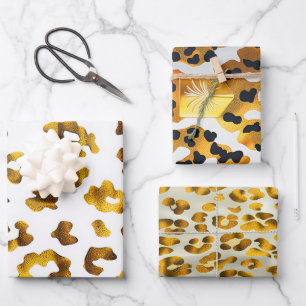 Trendy Safari Chic Gold Animal Print Geschenk Geschenkpapier Set
