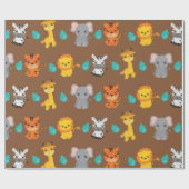 Trendy Safari Wildlife Geschenkpapier (Flach)