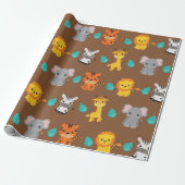 Trendy Safari Wildlife Geschenkpapier (Ungerollt)