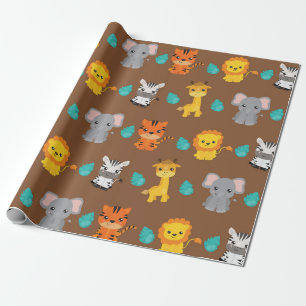 Trendy Safari Wildlife Geschenkpapier