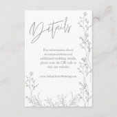 Trendy Saga grüne QR Code Hochzeit Details Begleitkarte (Vorderseite)