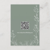Trendy Saga grüne QR Code Hochzeit Details Begleitkarte (Rückseite)