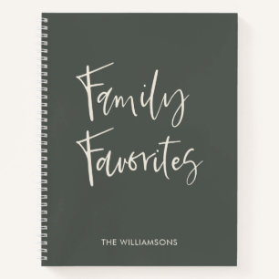 Trendy Sage Cream Script Cooking Family Rezept Notizblock