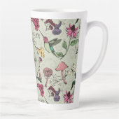 Trendy Sage Green Blume & Hummingbird Monogram Milchtasse (Rechts)