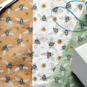 Trendy Sage Green Buzzing Honeybee für den Sommer Seidenpapier