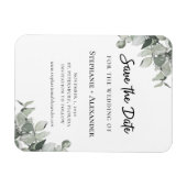 Trendy Sage Green Eukalyptus Wedding Save the Date Magnet (Horizontal)