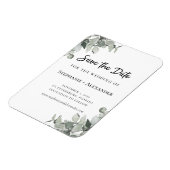 Trendy Sage Green Eukalyptus Wedding Save the Date Magnet (Linke Seite)