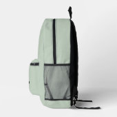 Trendy Sage Green Schwarz-weiß Script Monogram Bedruckter Rucksack (Rechts)