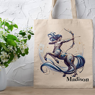 Trendy Sagittarius Watercolor Zodiac Design Tragetasche