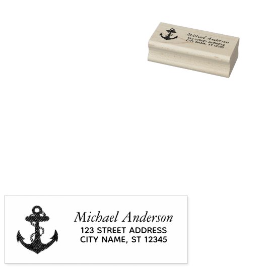 Trendy Sailboat Nautical Anchor Rücksendeadresse Gummistempel (Stempel)